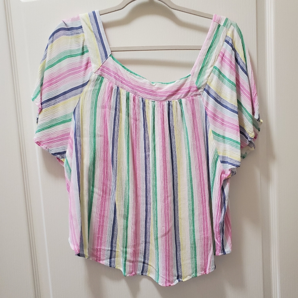 Pastel stripe crop top